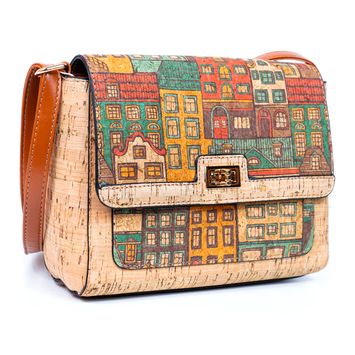 Τσάντα φελλού Little Houses 3 AboutMade Little houses cork bag