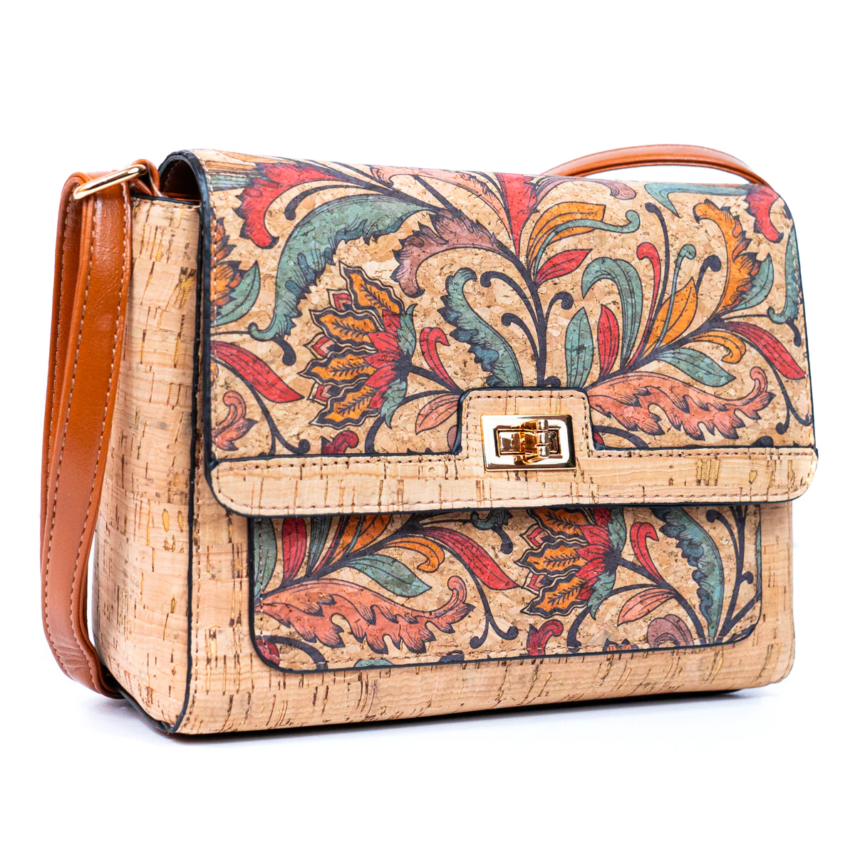 Τσάντα φελλού Coloured Flowers 3 AboutMade Coloured Flowers Cork Bag