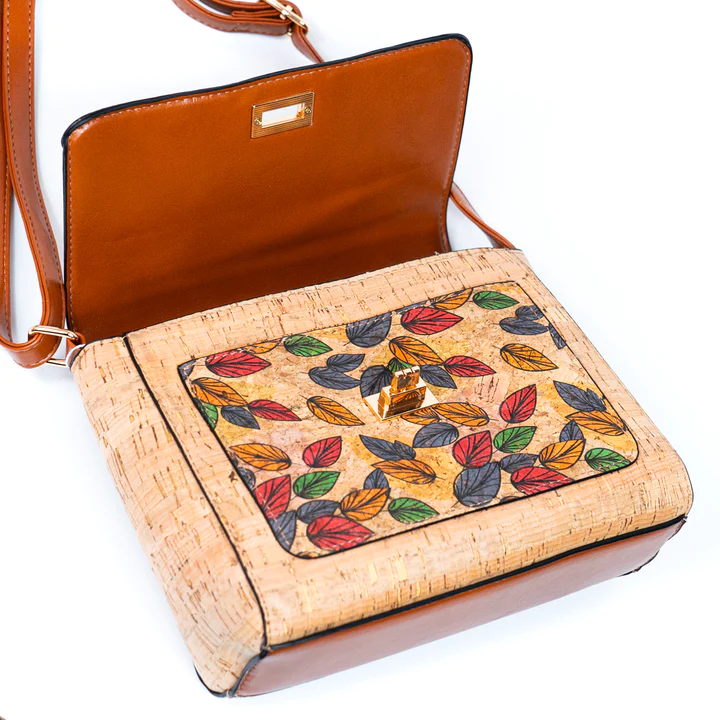 Τσάντα φελλού Coloured Flowers 5 AboutMade Cork bag coloured leaves
