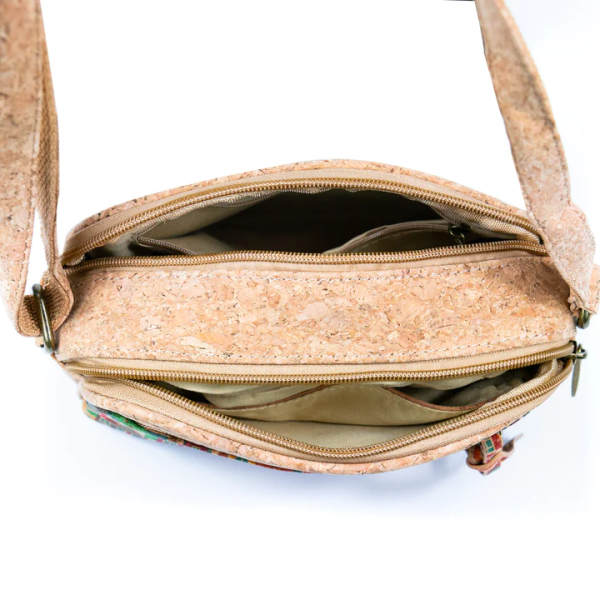 Cork Bag white flowers